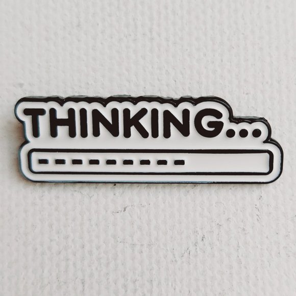 Thinking Loading Pin Brooch Badges Metal Pins Brooches Funny Work Creative - Picture 1 of 16